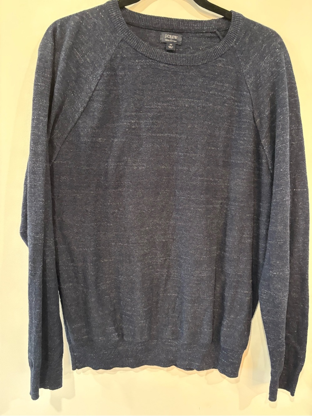 J. Crew Men's Heathered Navy Crewneck Sweater
